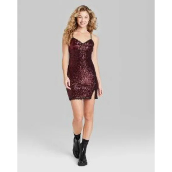 wild fable Dresses & Skirts - NWT Wild Fable Sequins Mini Dress Slip Style Red S